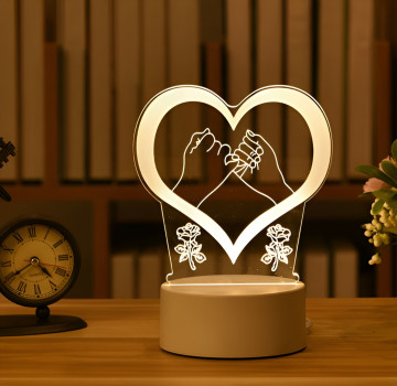 SZÍV 3D USB LED LÁMPA