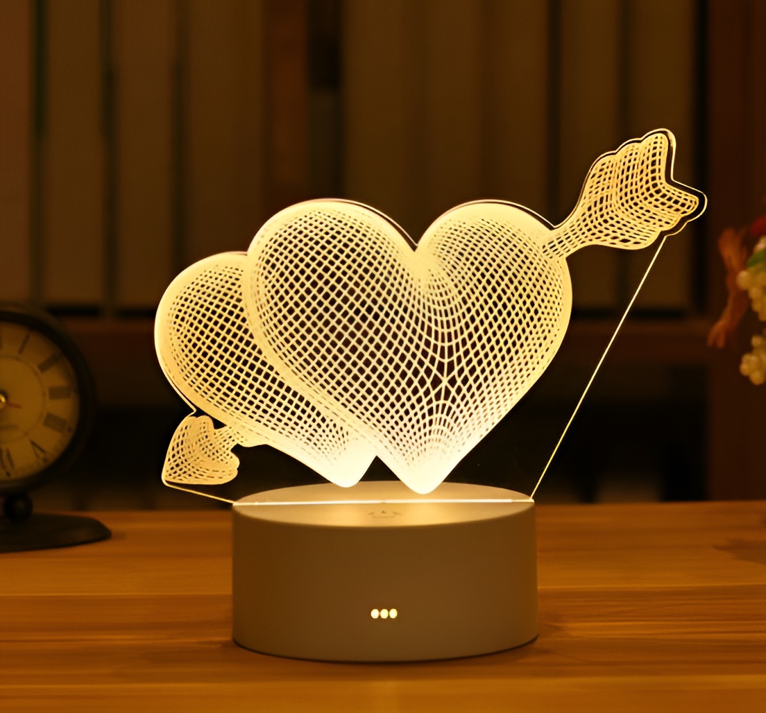 3D USB LED LÁMPA DUPLA SZÍV