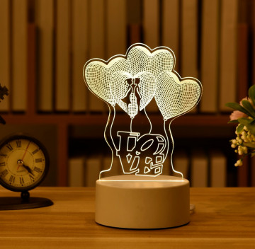 LOVE 3D USB LED LÁMPA