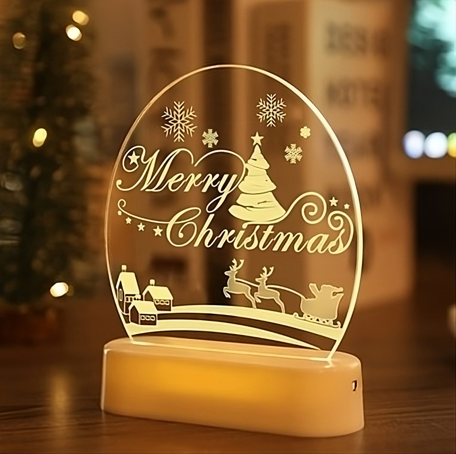 3D USB LED LÁMPA MERRY CHRISTMAS