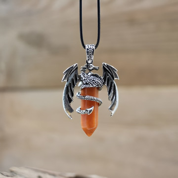 SÁRKÁNYOS KVARC NYAKLÁNC-ORANGE AVENTURINE