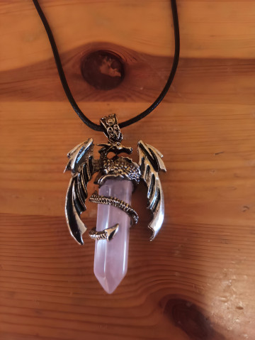 SÁRKÁNYOS KVARC NYAKLÁNC-ROSE QUARTZ