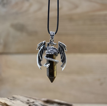 SÁRKÁNYOS KVARC NYAKLÁNC-TIGER EYE