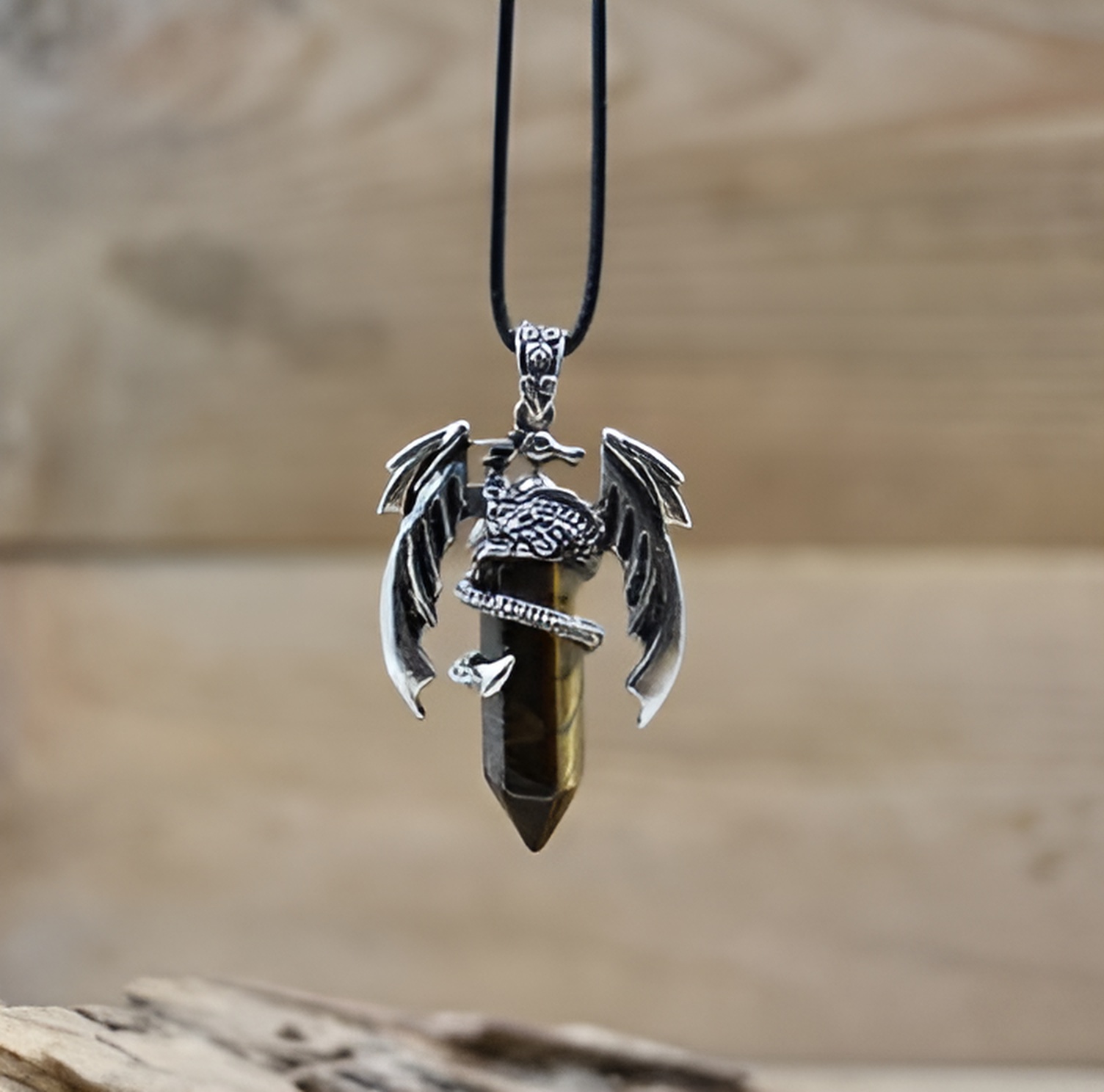 SÁRKÁNYOS KVARC NYAKLÁNC-TIGER EYE