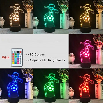 TSUBASA KAPITÁNY 3D USB LED LÁMPA 16 SZÍNVÁLTÓS TÁVIRÁNYÍTÓVAL