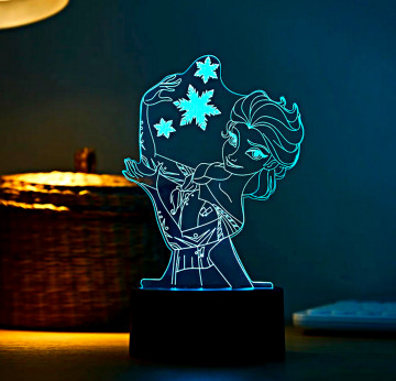 3D USB LED LÁMPA-ELSA 7 SZÍNVÁLTÓS