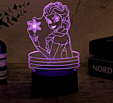 3D USB LED LÁMPA FROZEN 7 SZÍNVÁLTÓS