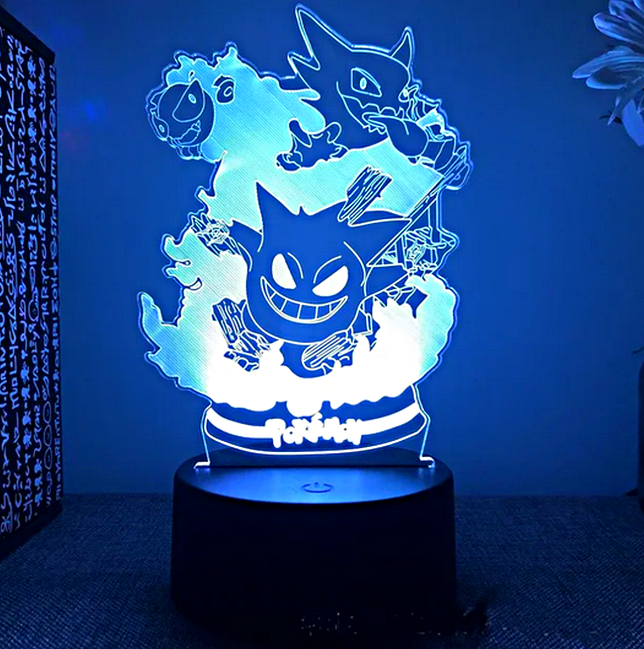 3D USB LED LÁMPA 7 SZÍNVÁLTÓS POKÉMON GENGAR