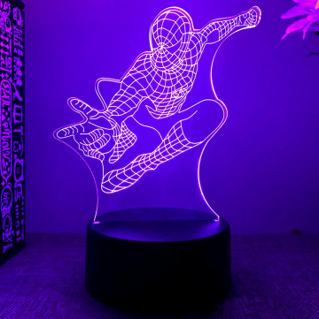 3D USB LED LÁMPA-PÓKEMBER 2 - 16 SZÍNVÁLTÓS TÁVIRÁNYÍTÓVAL