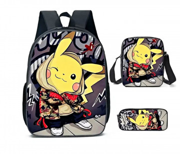 POKÉMON 3 RÉSZES ISKOLATÁSKA - STREET PIKACHU