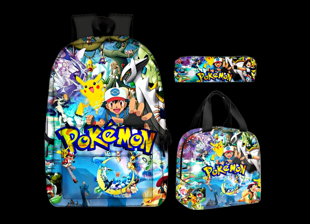 POKÉMON 3 RÉSZES ISKOLATÁSKA - MOON