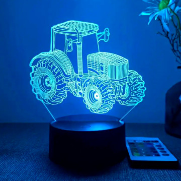 TRAKTOR 3D USB LED LÁMPA 16 SZÍNVÁLTÓS TÁVIRÁNYÍTÓVAL