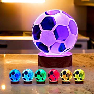 3D KRISTÁLYGÖMB 7 SZÍNVÁLTÓS LED USB ÉJJELI LÁMPA FOCILABDA